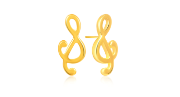 Musical Notes Kids Gold Studs